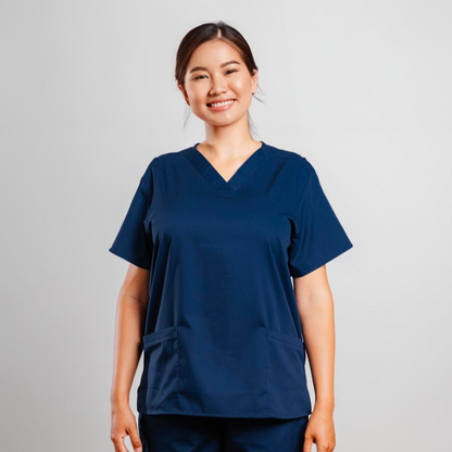 Classic Navy V-Neck Housemaid Uniform